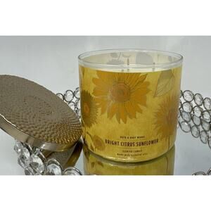 HTF~Bath & Body Works Bright Citrus Sunflower 🌻~3 Wick Large Candle~Very Rare